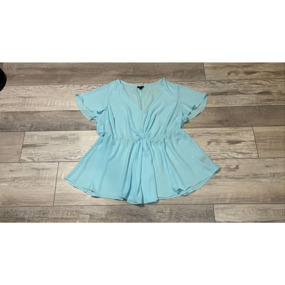 Torrid Georgette Twist Surplice Flutter Sleeve Blouse Plus Size 1